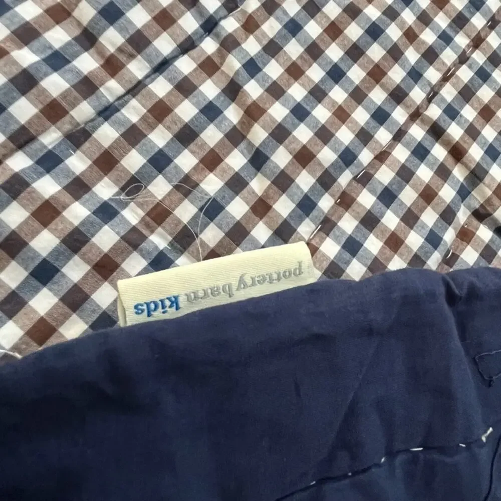 Pottery Barn Kids Navy Patchwork Reversible 70.5